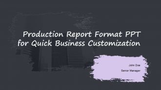 Production Report Format PPT For Quick Business Customization PPT H