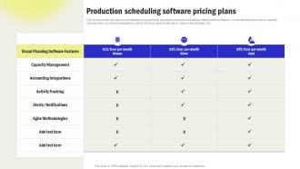 Production Scheduling Software Pricing Plans Streamline Processes And Workflow With Operations Strategy SS V