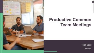 Productive Common Team Meetings PPT Slides AT