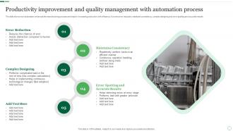 Productivity Improvement And Quality Management With Automation Process