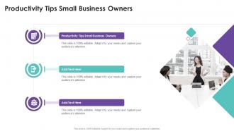 Productivity Tips Small Business Owners In Powerpoint And Google Slides Cpb