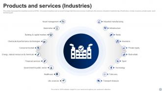 Products And Services Industries KPMG Company Profile Ppt Inspiration CP SS
