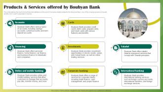 Products And Services Offered By Boubyan Bank Ethical Banking Fin SS V