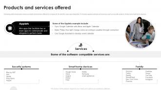 Products And Services Offered IFTTT Investor Funding Elevator Pitch Deck