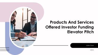 Products And Services Offered Investor Funding Elevator Pitch PPT Information AT