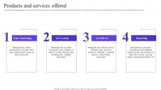Products And Services Offered Lead Generation Platform Investor Funding Elevator Pitch Deck