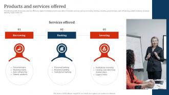 Products and services offered Lending club investor funding elevator pitch deck