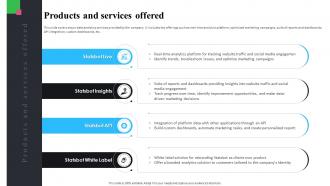 Products And Services Offered Statsbot Investor Funding Elevator Pitch Deck