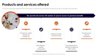 Products And Services Offered Trinet Zenefits Investor Funding Elevator Pitch Deck