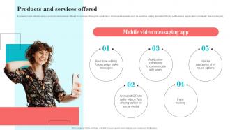 Products And Services Offered VideoSelfie Formerly Unda Investor Funding Elevator Pitch Deck