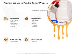 Products we use in painting project proposal ppt powerpoint presentation layouts