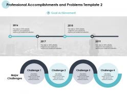 Professional accomplishments and problems template goals acheivement ppt slides
