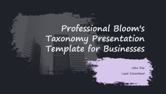 Professional Blooms Taxonomy Presentation Template For Businesses PPT H Professional Blooms Taxonomy Presentation Template For Businesses PPT H