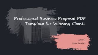 Professional Business Proposal PDF Template For Winning Clients PPT H
