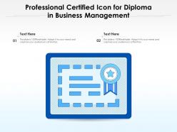 Professional Certified Icon For Diploma In Business Management