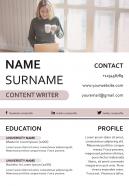 Professional cv format for content writer