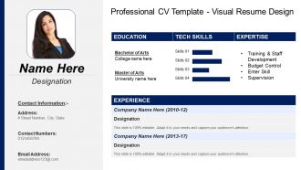 Professional cv template visual resume design
