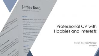 Professional CV With Hobbies And Interests PPT Template AT