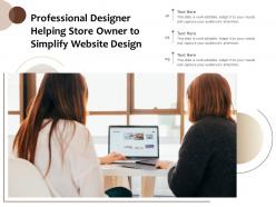 Professional designer helping store owner to simplify website design