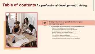 Professional Development Training For Table Of Contents Ppt Layouts Graphic Tips