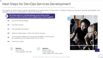 Professional devops services proposal it next steps for devops services development