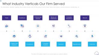 Professional devops services proposal it what industry verticals our firm served