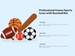 Professional games sports icons with baseball bat