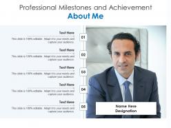 Professional milestones and achievement about me infographic template