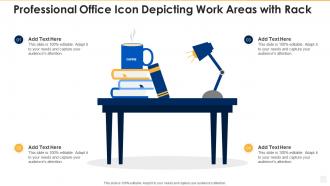 Professional office icon depicting work areas with rack