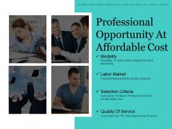 Professional opportunity at affordable cost ppt sample file
