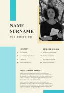 Professional resume editable a4 template for job search