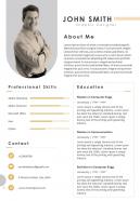 Professional resume format with professional skills