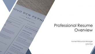 Professional Resume Overview PPT Demonstration AT