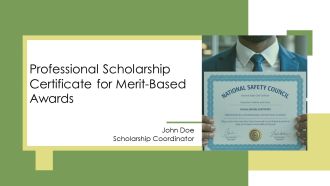 Professional Scholarship Certificate For Merit Based Awards PPT Guidelines AT