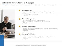 Professional scrum master as manager career paths for psm it