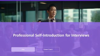 Professional Self Introduction For Interviews PPT PowerPoint AT