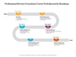 Professional service consultant career path quarterly roadmap