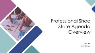 Professional Shoe Store Agenda Overview PPT Mockup AT