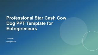Professional Star Cash Cow Dog PPT Template For Entrepreneurs PPT H