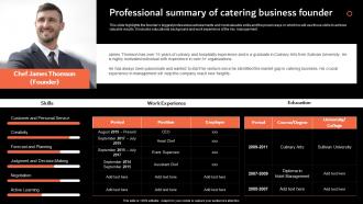 Professional Summary Of Catering Business Catering Services Business Plan BP SS