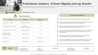 Professional Summary Of House Flipping Property Redevelopment Business Plan BP SS