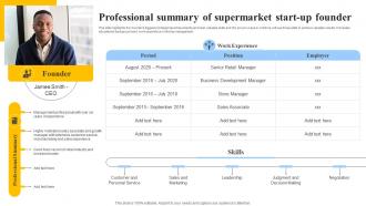 Professional Summary Of Supermarket Start Grocery Store Business Plan BP SS