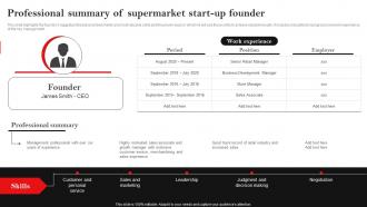 Professional Summary Of Supermarket Start Up Hypermarket Business Plan BP SS