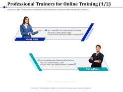 Professional trainers for online training audiences ppt powerpoint presentation deck