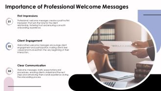 Professional Welcome Messages For Client PPT Slides AT Ideas Informative