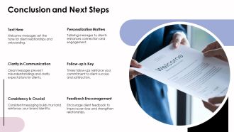 Professional Welcome Messages For Client PPT Slides AT Aesthatic Informative