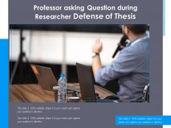 Professor asking question during researcher defense of thesis