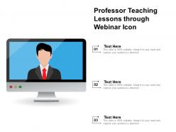 Professor teaching lessons through webinar icon
