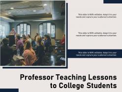 Professor teaching lessons to college students