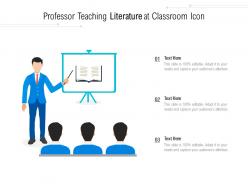 Professor teaching literature at classroom icon